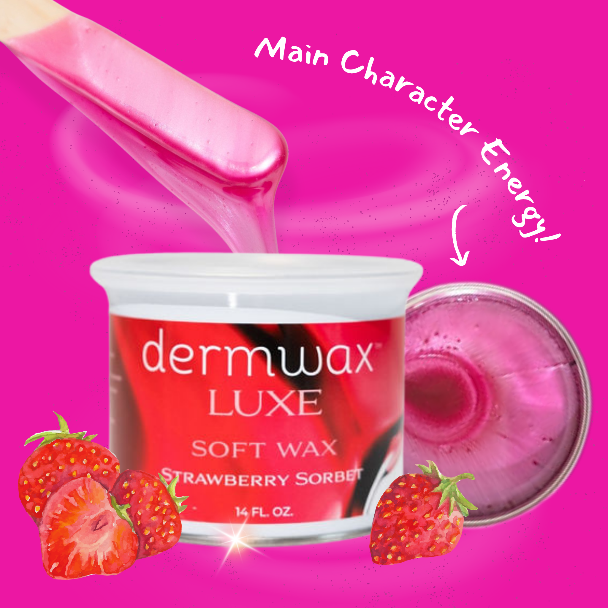 Dermwax LUXE Strawberry Sorbet Soft Wax, 14 Oz